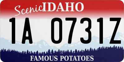 ID license plate 1A0731Z
