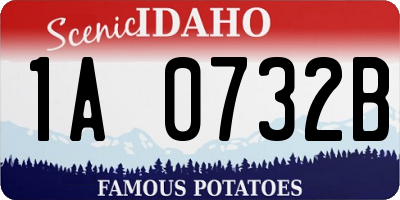 ID license plate 1A0732B