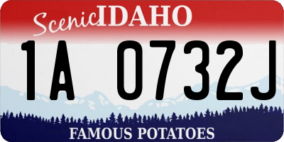 ID license plate 1A0732J