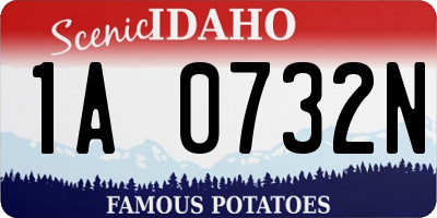 ID license plate 1A0732N