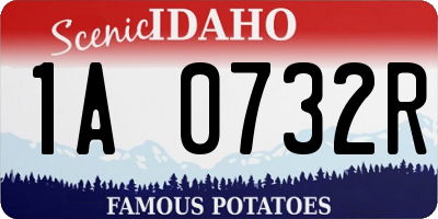 ID license plate 1A0732R
