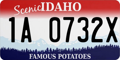ID license plate 1A0732X