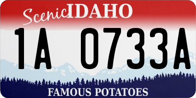 ID license plate 1A0733A