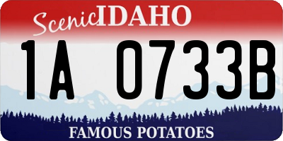 ID license plate 1A0733B