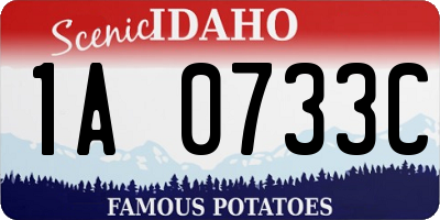 ID license plate 1A0733C