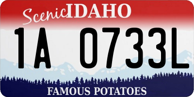 ID license plate 1A0733L