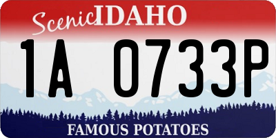 ID license plate 1A0733P