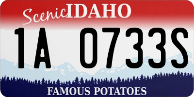 ID license plate 1A0733S
