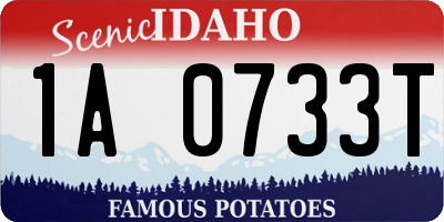 ID license plate 1A0733T