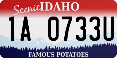 ID license plate 1A0733U