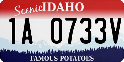 ID license plate 1A0733V