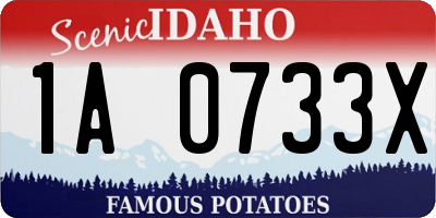 ID license plate 1A0733X