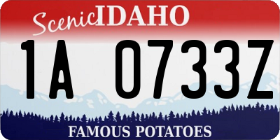 ID license plate 1A0733Z
