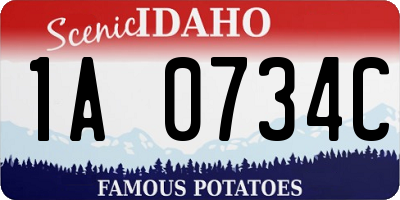 ID license plate 1A0734C