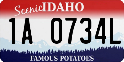 ID license plate 1A0734L