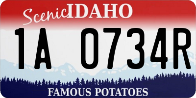 ID license plate 1A0734R