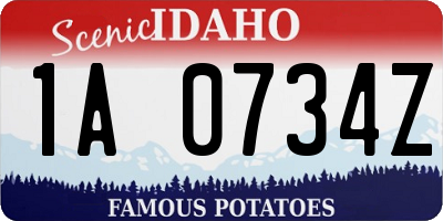 ID license plate 1A0734Z