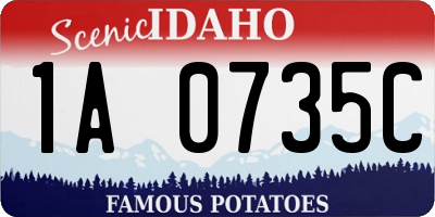 ID license plate 1A0735C