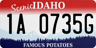 ID license plate 1A0735G