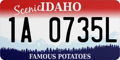 ID license plate 1A0735L
