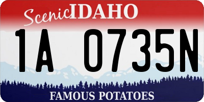 ID license plate 1A0735N