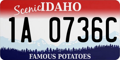 ID license plate 1A0736C