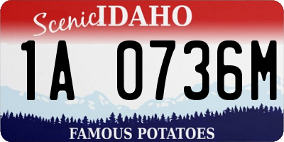 ID license plate 1A0736M
