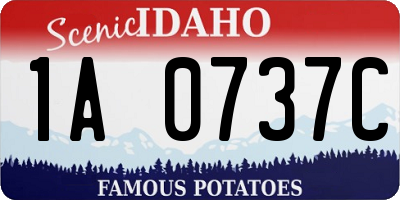ID license plate 1A0737C