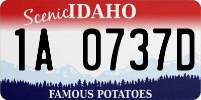 ID license plate 1A0737D