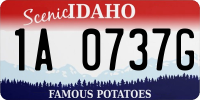 ID license plate 1A0737G