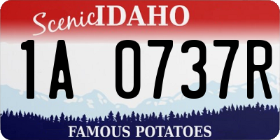 ID license plate 1A0737R