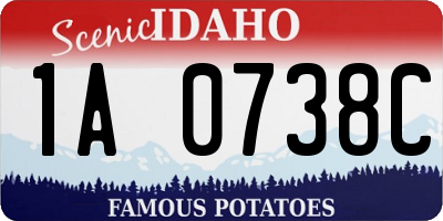 ID license plate 1A0738C