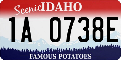ID license plate 1A0738E