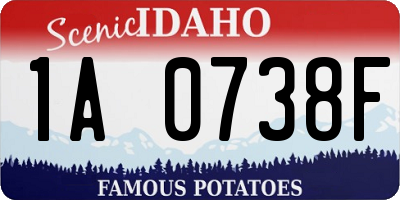 ID license plate 1A0738F