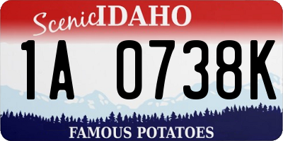ID license plate 1A0738K