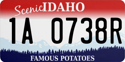 ID license plate 1A0738R