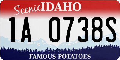 ID license plate 1A0738S