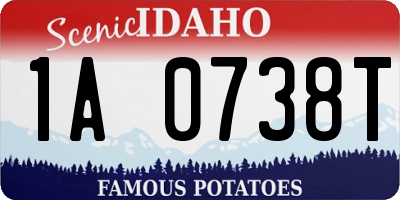 ID license plate 1A0738T