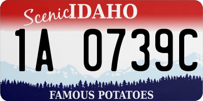 ID license plate 1A0739C