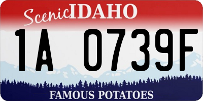 ID license plate 1A0739F