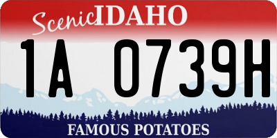 ID license plate 1A0739H
