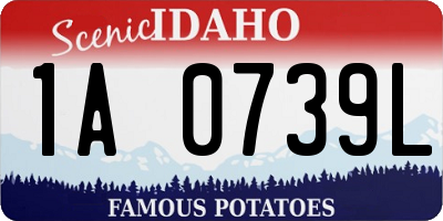 ID license plate 1A0739L