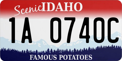 ID license plate 1A0740C