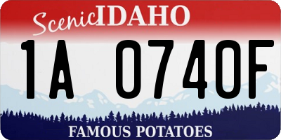 ID license plate 1A0740F