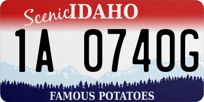 ID license plate 1A0740G