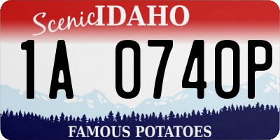 ID license plate 1A0740P