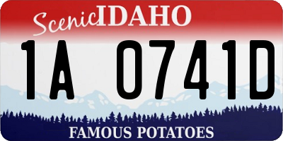 ID license plate 1A0741D