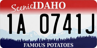 ID license plate 1A0741J