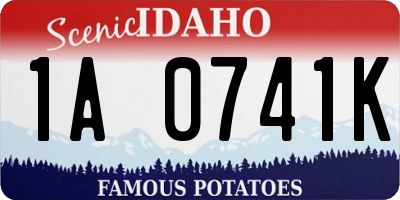 ID license plate 1A0741K