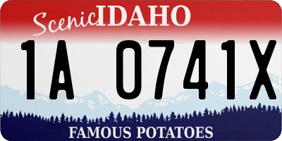 ID license plate 1A0741X